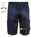 Pantalón Corto tipo bermuda multi bolsillos con bolsillos de cargo, diseño bicolor marino y negro, con cintura elástica y refuerzo de tejido en culera - V103021B