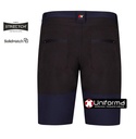 Pantalones de trabajo cortos tipo Bermudas de color marino diseño tipo Trekking en tejido super elástico y muy cómodo de diseño bicolor con colores a contraste, bolsillos con cierre de cremallera, perfectamente adaptable al cuerpo, de tejido resistente al encogimiento, colores resistentes a la decoloración, de secado rápido y sin plancha, personalizables con logo de empresa en uniforma - V103032S