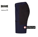 Pantalones de trabajo cortos tipo Bermudas de color marino diseño tipo Trekking en tejido super elástico y muy cómodo de diseño bicolor con colores a contraste, bolsillos con cierre de cremallera, perfectamente adaptable al cuerpo, de tejido resistente al encogimiento, colores resistentes a la decoloración, de secado rápido y sin plancha, personalizables con logo de empresa en uniforma - V103032S