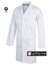 Bata de trabajo de color blanco de algodón 100% personalizable con logo de empresa en uniforma - TB7111