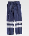 Pantalón de trabajo Multi bolsillos con Cintas Reflectantes en las perneras, personalizable con logo de empresa en uniforma  - TB1407