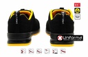 Zapatos de trabajo de Seguridad S1P+SRC+ESD en material textil ligero y cómodo de color negro y amarillo - V707007Y