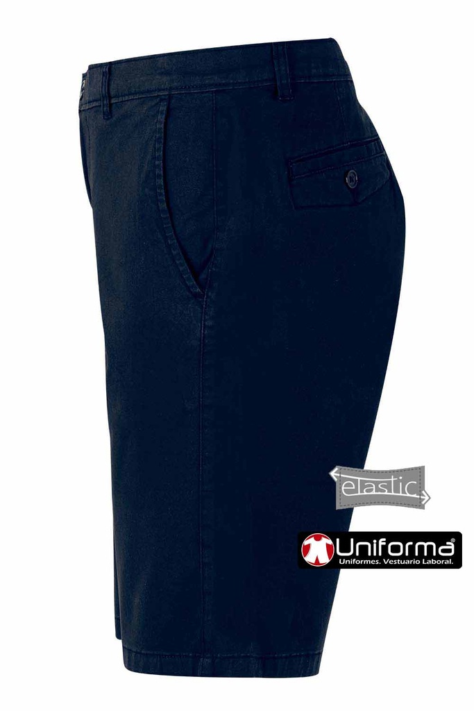 Pantalón corto Azul marino Bermuda Tipo Chino en tejido Elástica Unisex - V403011S