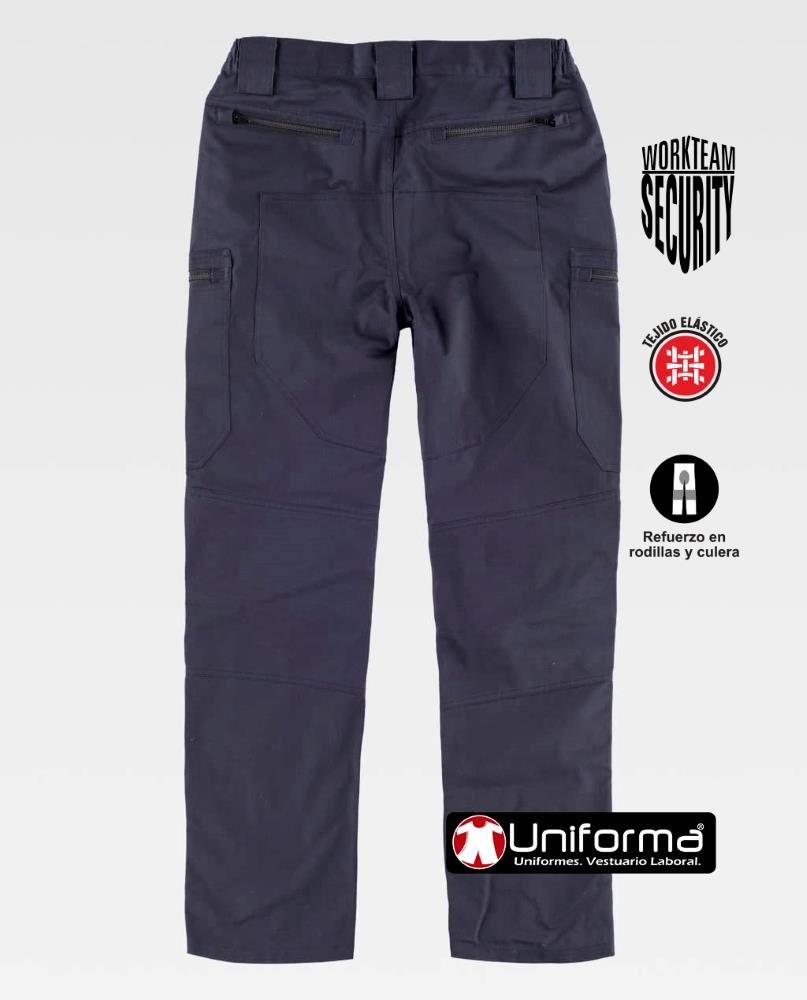 Pantalón de trabajo para vigilantes de seguridad y vigilantes jurados en tejido técnico elástico bidireccional personalizable en uniforma  - TB1434