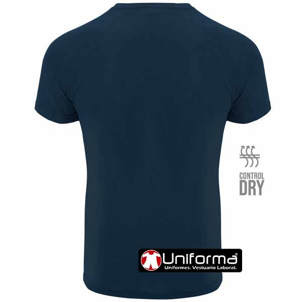 Camiseta de manga corta técnica en poliéster técnico transpirable cómoda y fresca, resistente al encogimiento, de colores resistentes y que no necesita plancha, personalizable con logo de empresa, perfecta para trabajos de camarero, playa y chiringuitos
