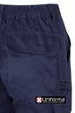 Pantalón de trabajo con bandas reflectantes de alta visibilidad en las perneras de tipo continuo, cosidas, multibolsillos, para mejorar la visibilidad del trabajador según la norma EN17353, personalizable con logo de empresa en uniforma