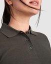 Polo de trabajo de mujer de manga larga de corte entallado en algodón 100% con puños elásticos personalizable con logo de empresa, con impresión, serigrafía o bordado en uniforma
