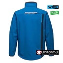 Chaqueta de trabajo roja tipo Softshell de alta calidad, de tres capas, acabado anti manchas, de diseño Bicolor, impermeable y transpirable, de diseño moderno y actual, personalizable con logo de empresa en uniforma - PT750