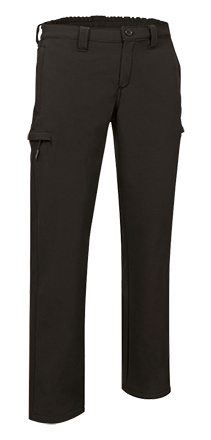 Pantalón Técnico Elástico en tejido de Softshell de color negro, en Uniforma, personalizable con logo o texto con serigrafía o bordado - VL4170