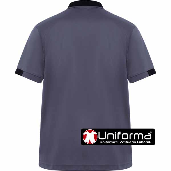 Polo de trabajo unisex de diseño Bicolor de Manga Corta con tejido anti bacterias, en 100% Poliéster técnico, personalizable con logo de empresa en Uniforma - LY8410