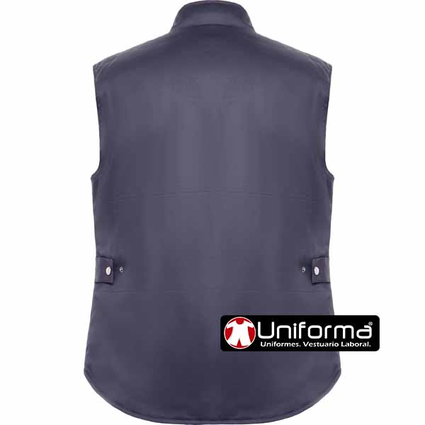 Chaleco de diseño bicolor, acolchado, de cuello alto personalizable con logo de empresa en Uniforma  - LY8414