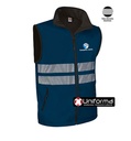 Chaleco Cortavientos de tejido Softshell con bandas reflectantes segmentadas discontinuas - VL1046