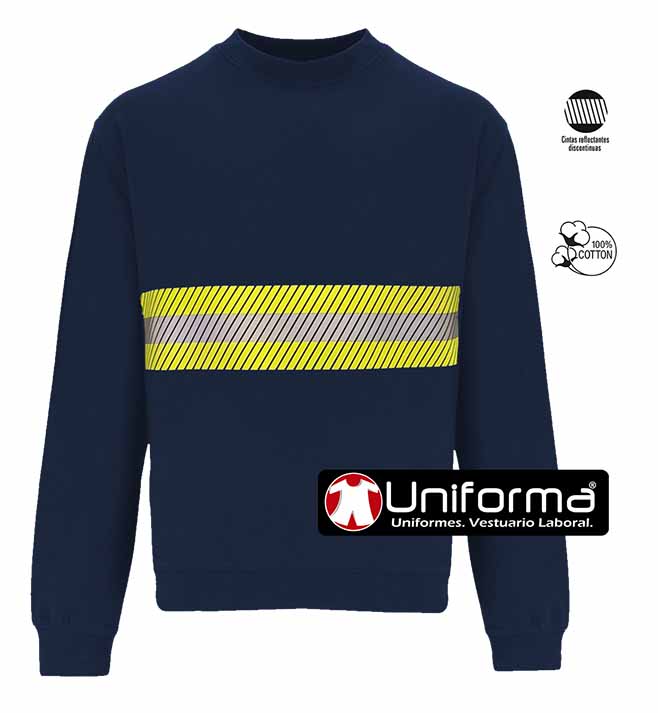Sudadera Algodón Banda Reflectante Bicolor - UN308