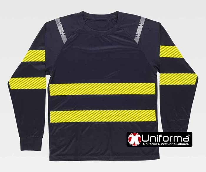 Camiseta Técnica Manga Larga con cintas Alta Visibilidad - TC3979