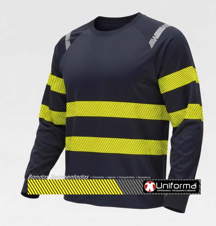 Camiseta Técnica Manga Larga con cintas Alta Visibilidad - TC3979