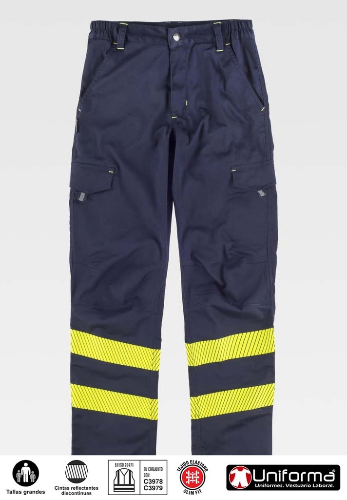 Pantalón Elástico con Cintas Alta visibilidad - TC3223