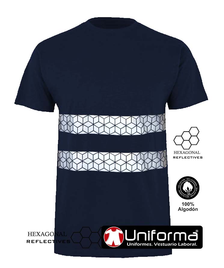 Camiseta algodón Con Reflectantes Poligonales - UN10403