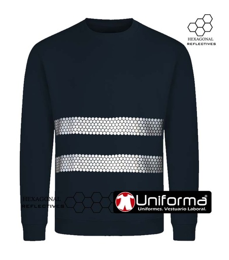 [UN40410] Sudadera Bandas Reflectantes Nido de Abeja - UN40410 (Azul Marino)