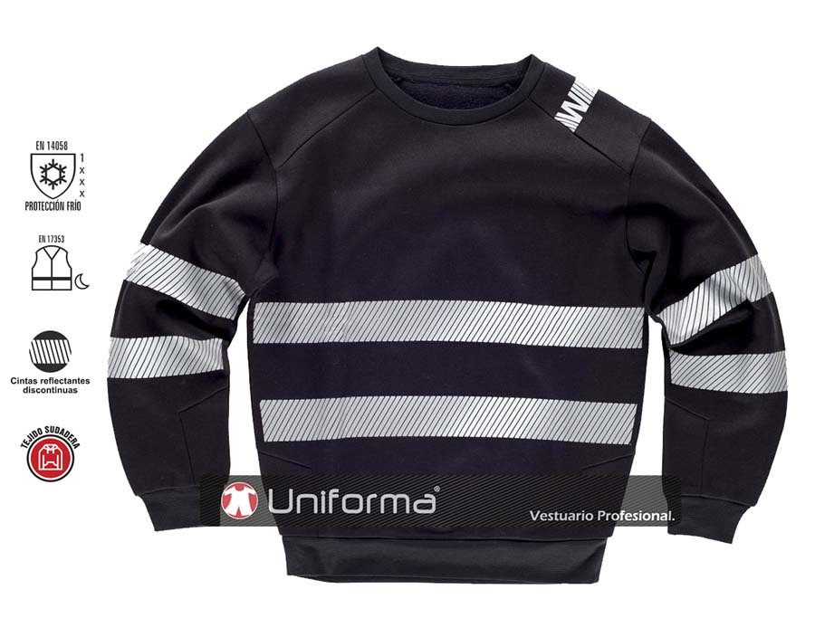 Sudadera Cuello Redondo con Cintas Reflectantes - TC9043