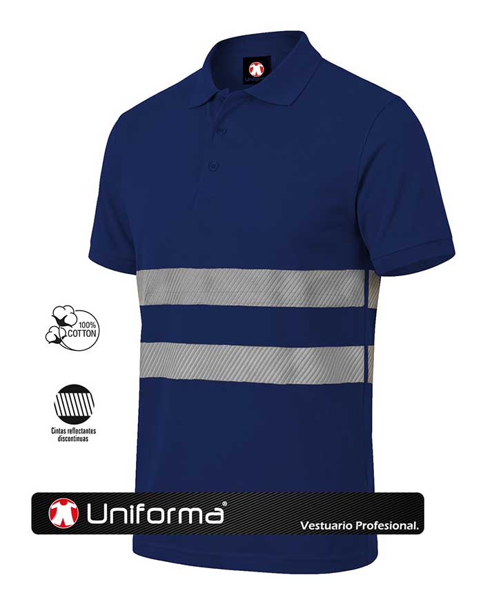 Polo Algodón Bandas Segmentadas Gris - UN2220