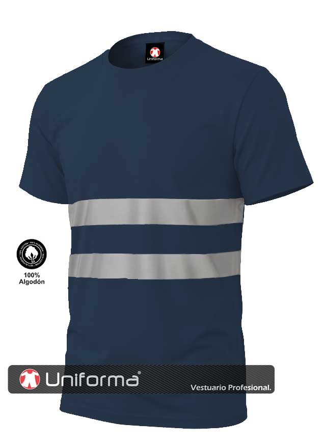 Camiseta Algodón Cintas Reflectantes - UN1010