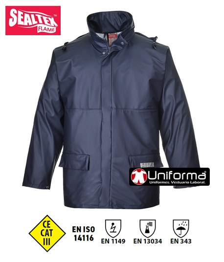 Chaqueta Impermeable Ignífuga Antiestática Resistente a Químicos  - PFR46