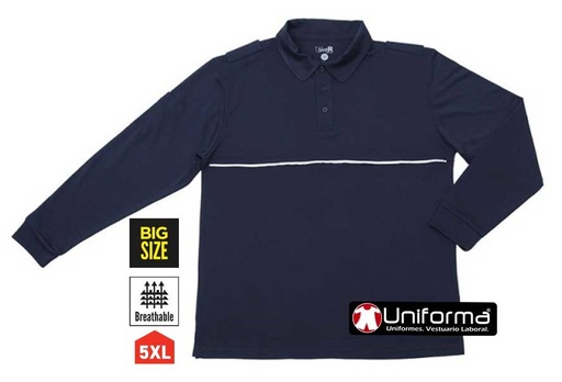 [TR160] Polo de vigilante de seguridad Manga Larga -TR160 (Azul Marino)