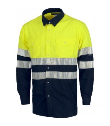 [TC3813] Camisa Alta Visibilidad Manga Larga - TC3813 (Amarillo / Marino)