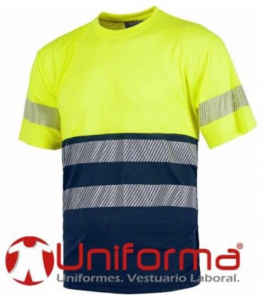 Camiseta alta visibilidad bicolor bandas segmentadas - TC6040