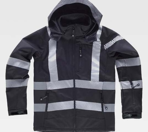 [TS9213] Chaqueta Softshell Capucha negra - TS9213