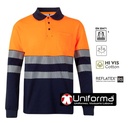 Polo Bicolor Manga Larga Banda Segmentada V305525