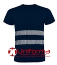 [UN003-20] Camiseta Algodón Bandas Reflectantes - UN003 (Azul Marino)