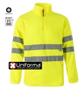 [V180] Forro Polar Reflectante Media Cremallera - V180 (Amarillo Fluor)