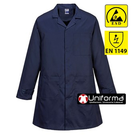 [PAS10-03] Bata ESD antiestática PAS10 (Azul Marino)