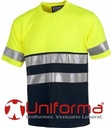 [TC3941] Camiseta de Alta Visibilidad Manga Corta Bicolor TC3941 (Amarillo / Marino)