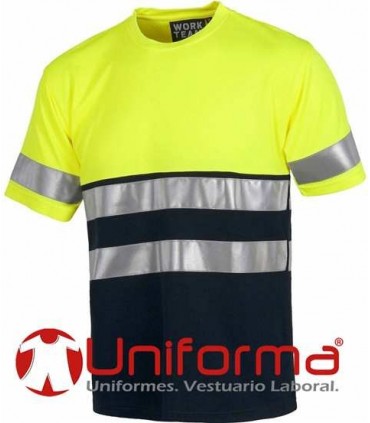 [TC3941] Camiseta de Alta Visibilidad Manga Corta Bicolor TC3941 (Amarillo / Marino)