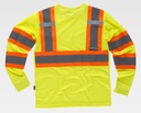 [TC3633] Camiseta Manga Larga Bandas Bicolor TC3633 (Amarillo Fluor)