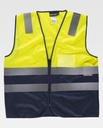 [TC3615] Chaleco Bicolor Cremallera Alta visibilidad - TC3615 (Amarillo / Marino)