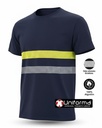 Camiseta Algodón Bandas Reflectantes y Alta Visibilidad - UN1030