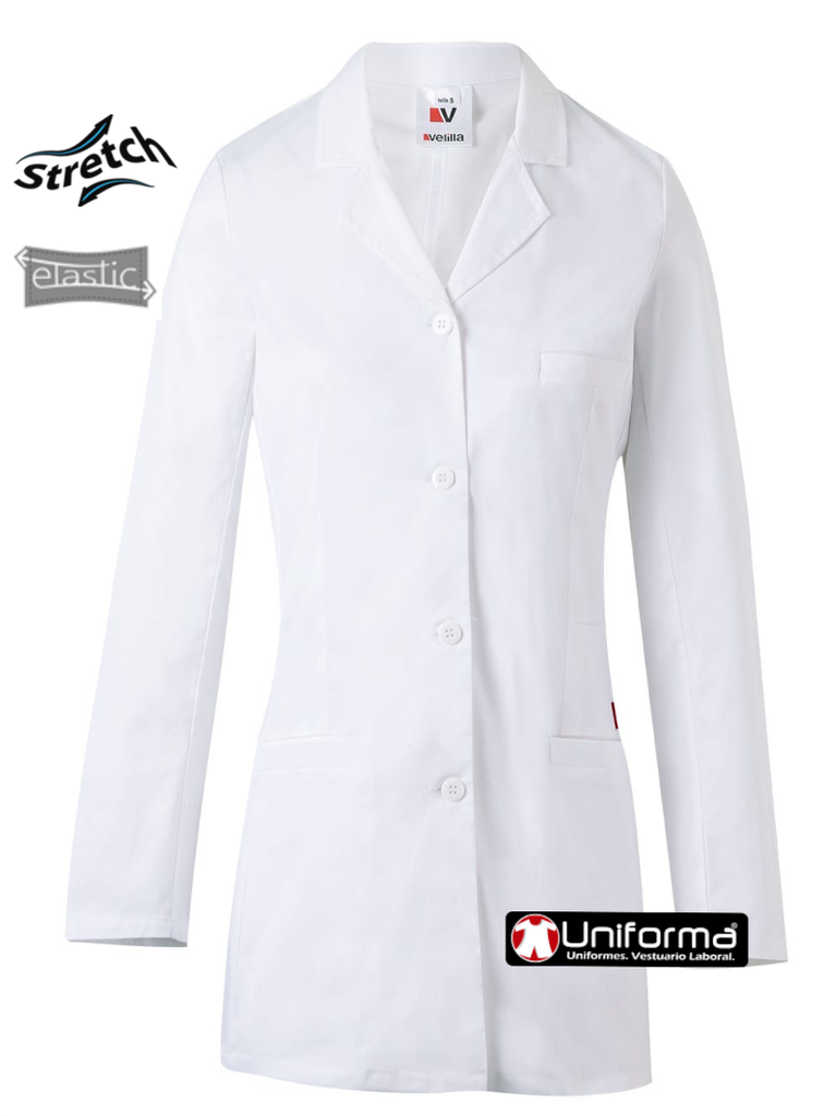 Bata de Mujer Blanca Elástica - V539009S