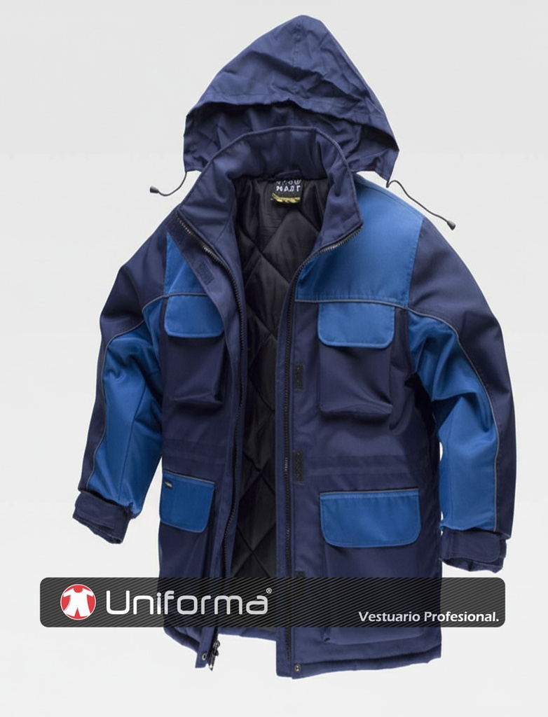 Parka Bicolor Acolchada con Vivos Reflectantes - TWF1858