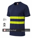 Camiseta Algodón con Bandas de Alta Visibilidad Amarillas - UN203