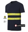 Camiseta Algodón con Bandas de Alta Visibilidad Amarillas - UN203
