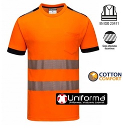 [Portwest T181] Camiseta Alta Visibilidad Poliester Algodón - PT181
