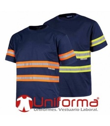 [Workteam C3936] Camiseta técnica Marino con Bandas Reflectantes TC3936