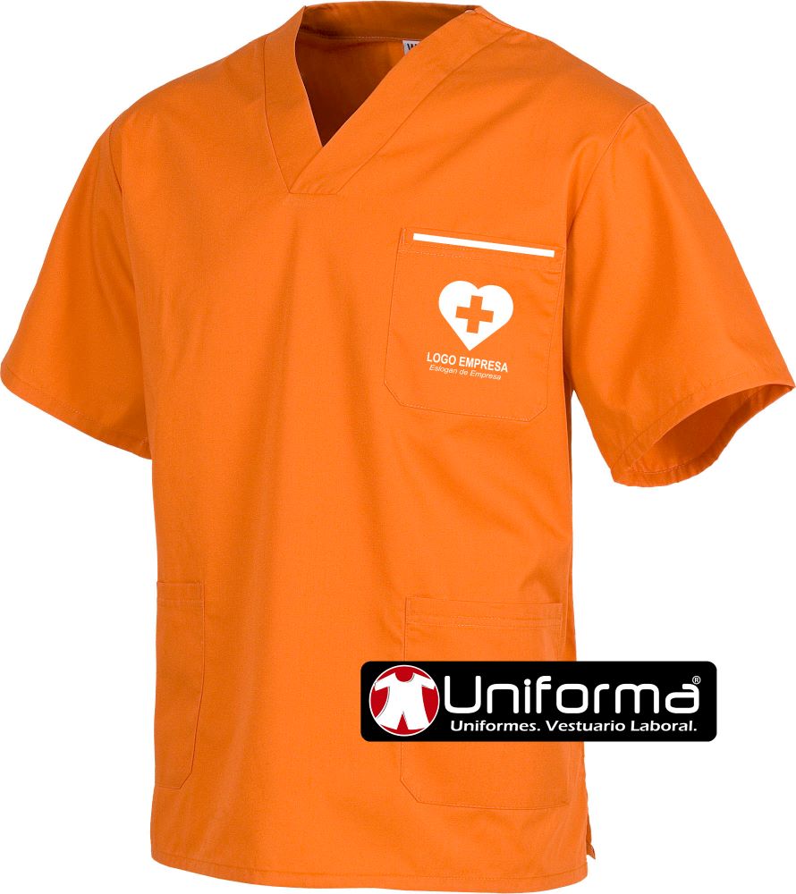 Casaca Medico Sanitaria cuello pico de colores - TB9200