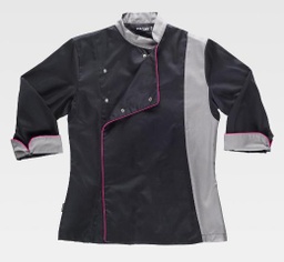 [TB9241] Chaqueta Cocina Transpirable Mujer Negra - TB9241
