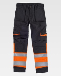 [TC2918] Pantalón Negro Bicolor Alta Visibilidad -TC2918
