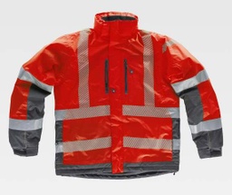 [TS9262] Parka Acolchada Roja Reflectante -TS9262
