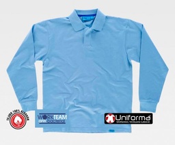 [Workteam C3410] Polo Anti-Bacterias Manga Larga - TC3410